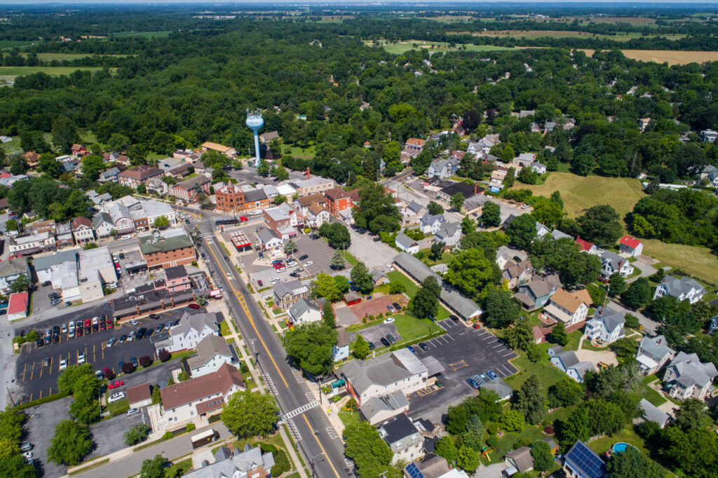 Aerial view of downtown Woodstown, New Jersey