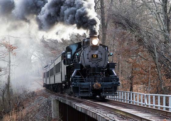 Picture of Woodstown Central 9 on a wood bridge - this image is for the winter rambler excursion featured image